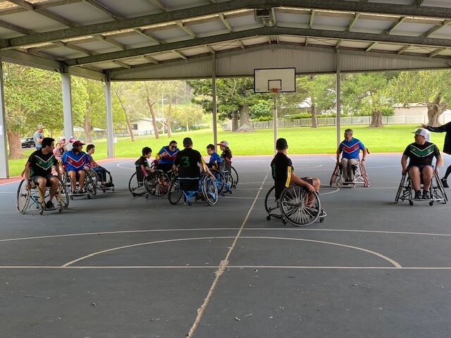 Wheelchair NRL, special guests at the Archery Come n' Try day