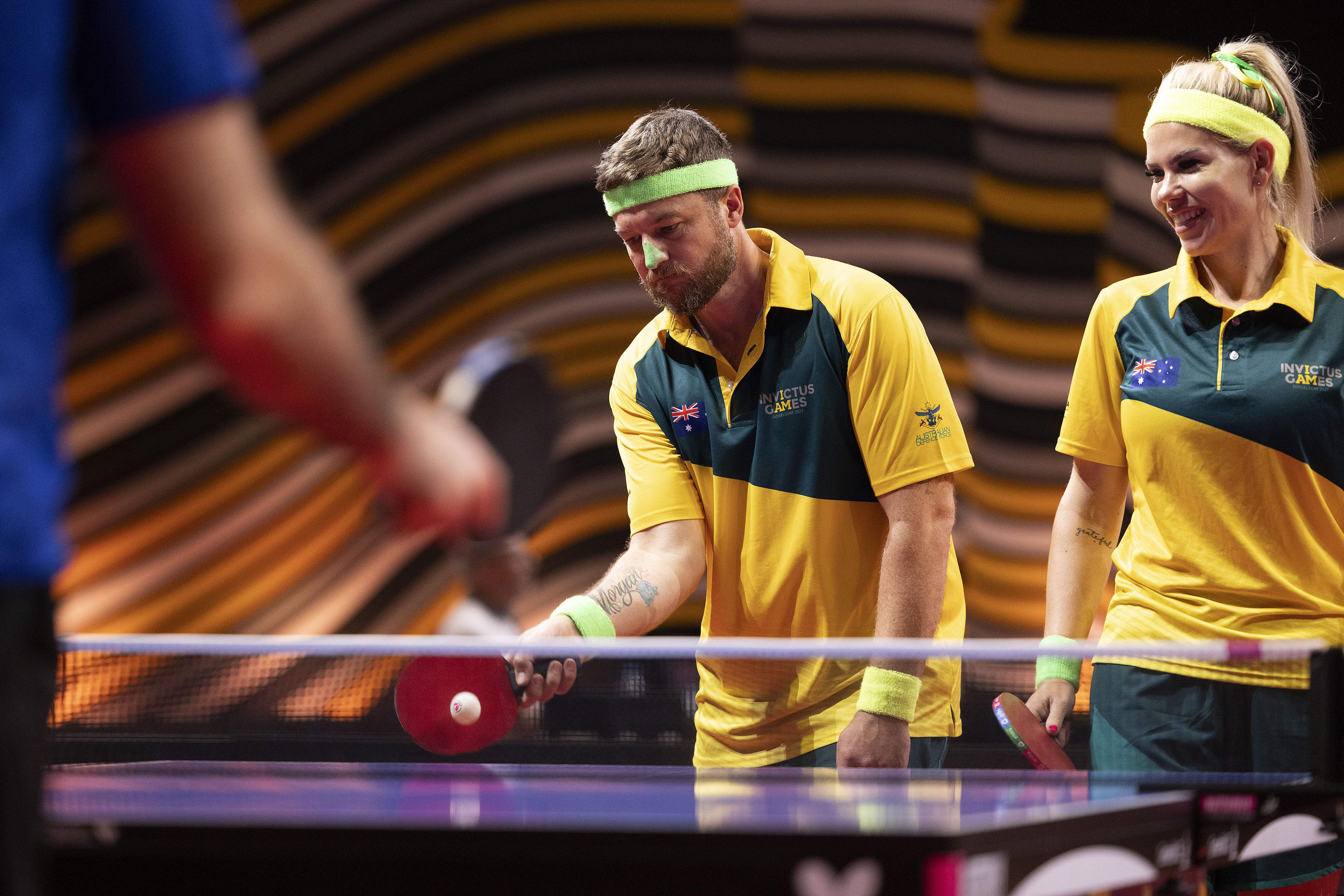 Steve Richards and Karney Armstrong represent Australia in the table tennis at Invictus Games Dusseldorf 2023.