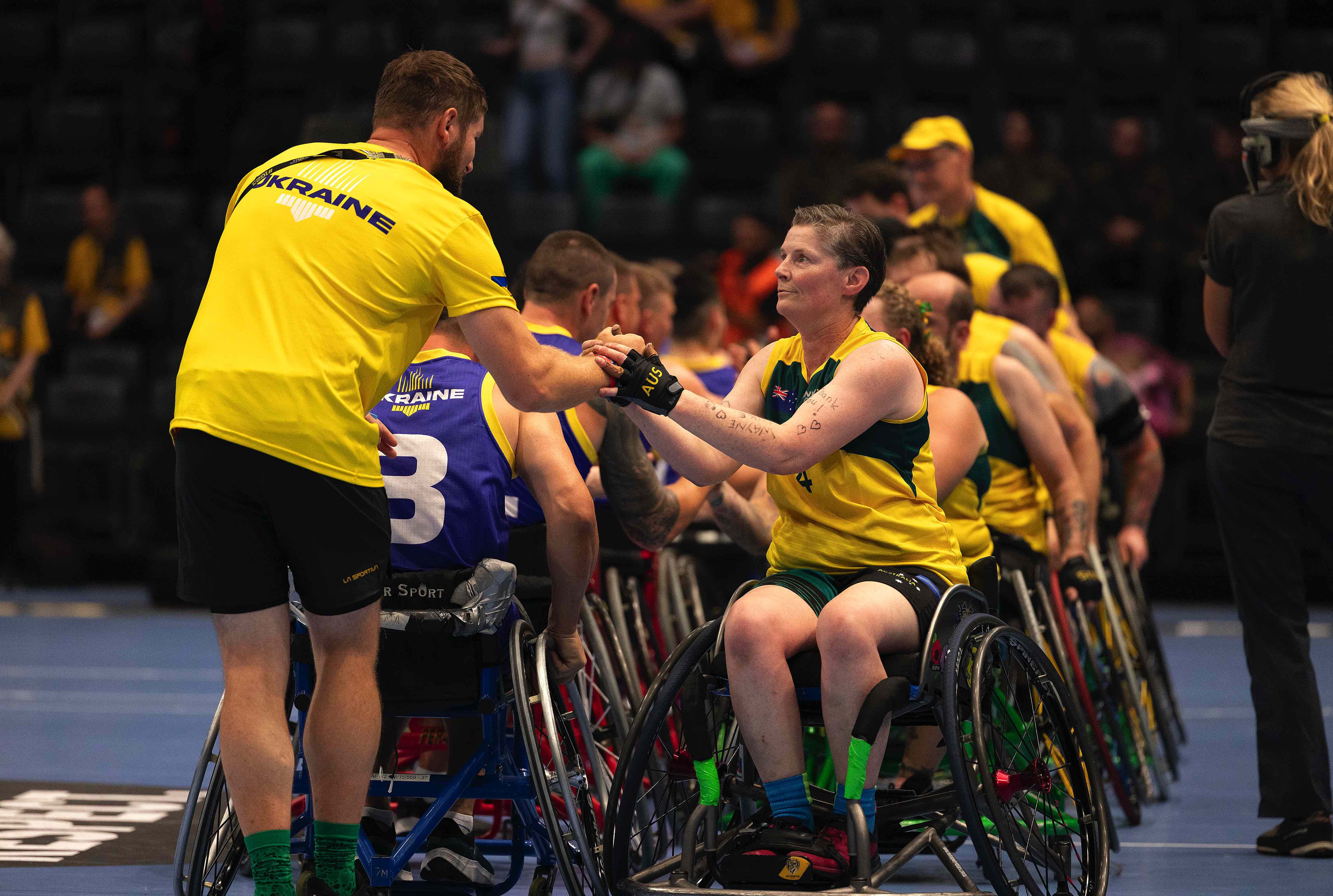 Team Australia meet Team Ukraine in the wheelchair basketball at Invictus Games Dusseldorf 2023