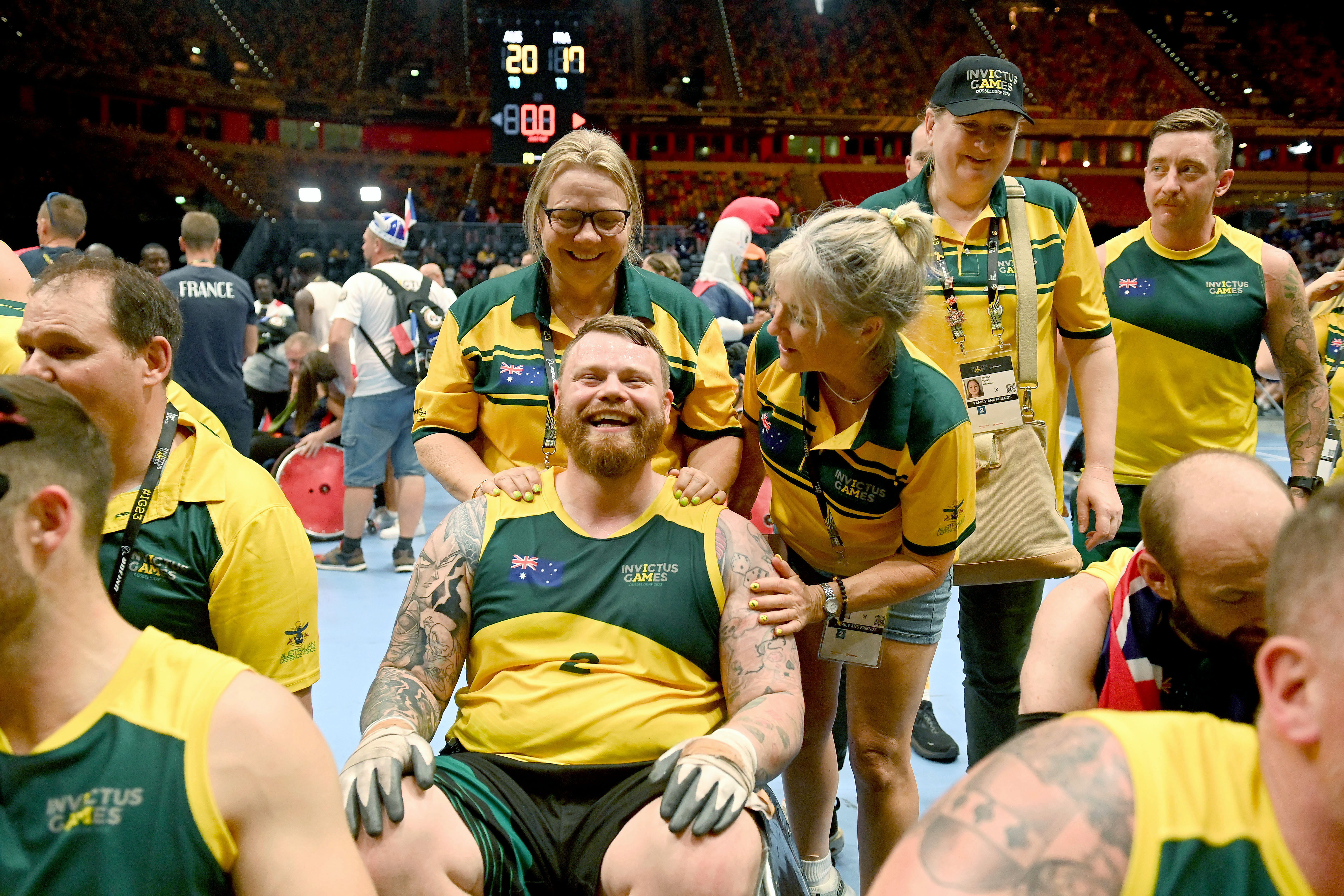 Shaun Hillman celebrates with family and friends at Invictus Games Dusseldorf 2023