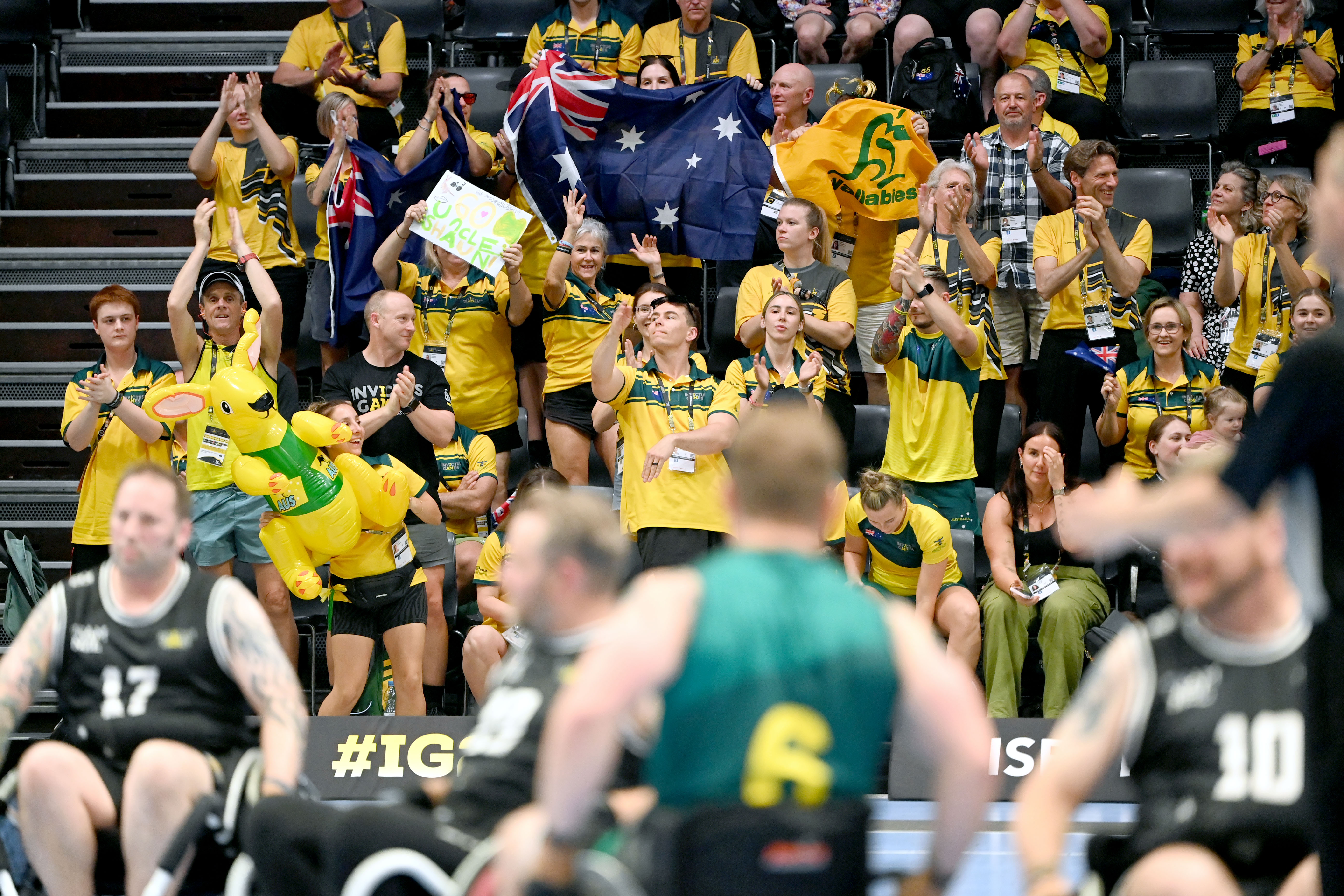 The families and friends support The Wheeling Diggers at Invictus Games Dusseldorf 2023
