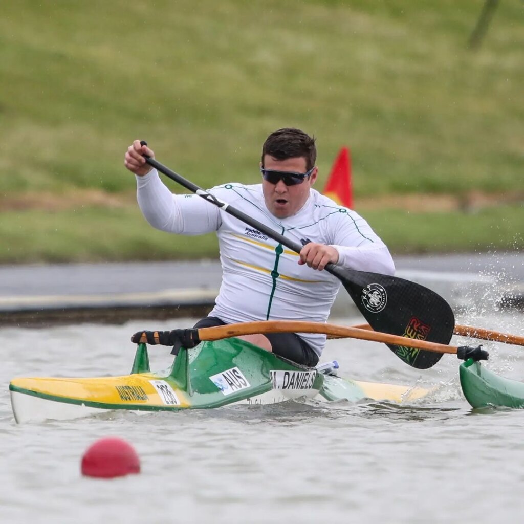 Invictus Games Alumni Mark Daniels canoeing  at the ICF world cup