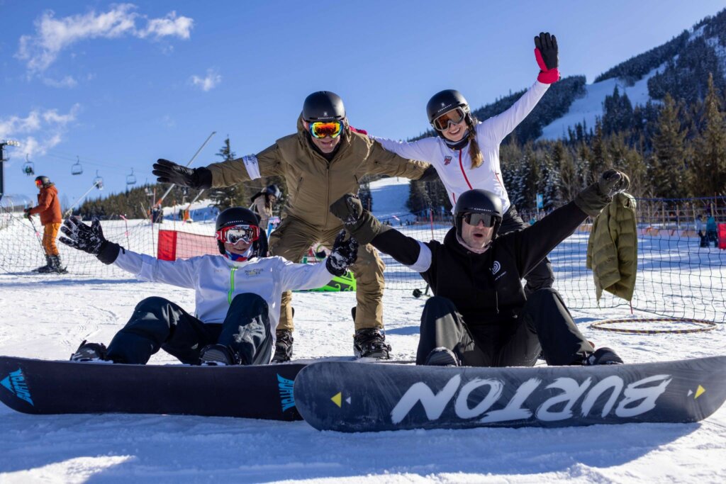 Team Australia tries snowboarding in whistler
