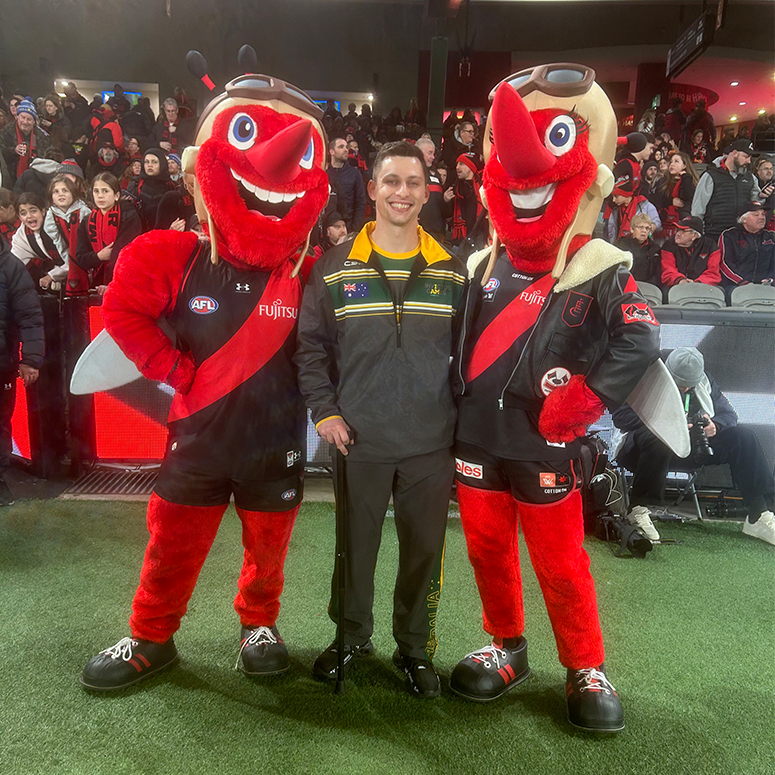 Invictus Australia veteran and families at the Essendon football match