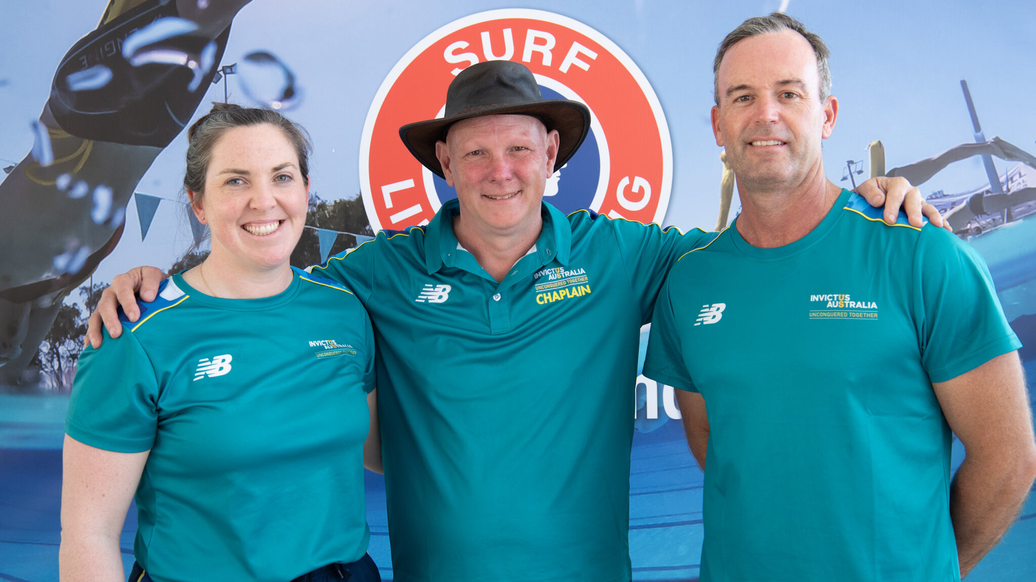 World Lifesaving Championships Mark Gilbert poses with Invictus Australia staff