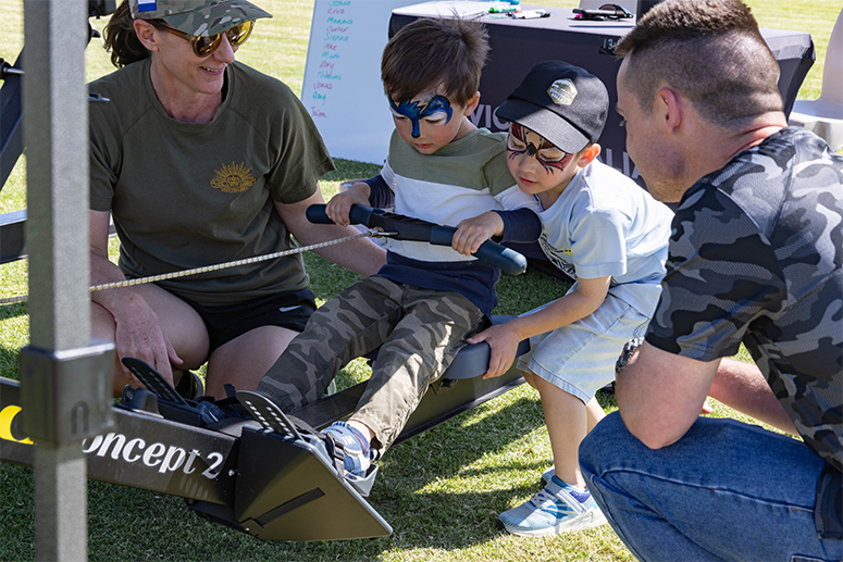 Family rowing WA Defence Community Sport Expo