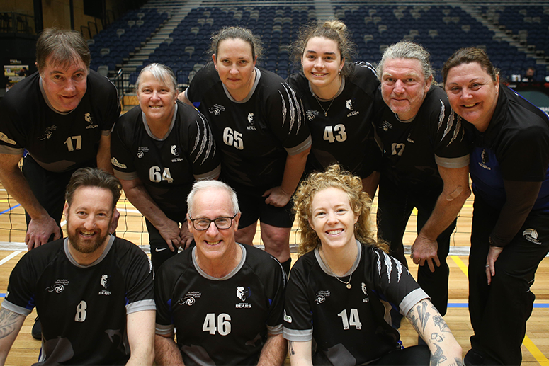 Carrie-Anne Bishop and her sitting volleyball team